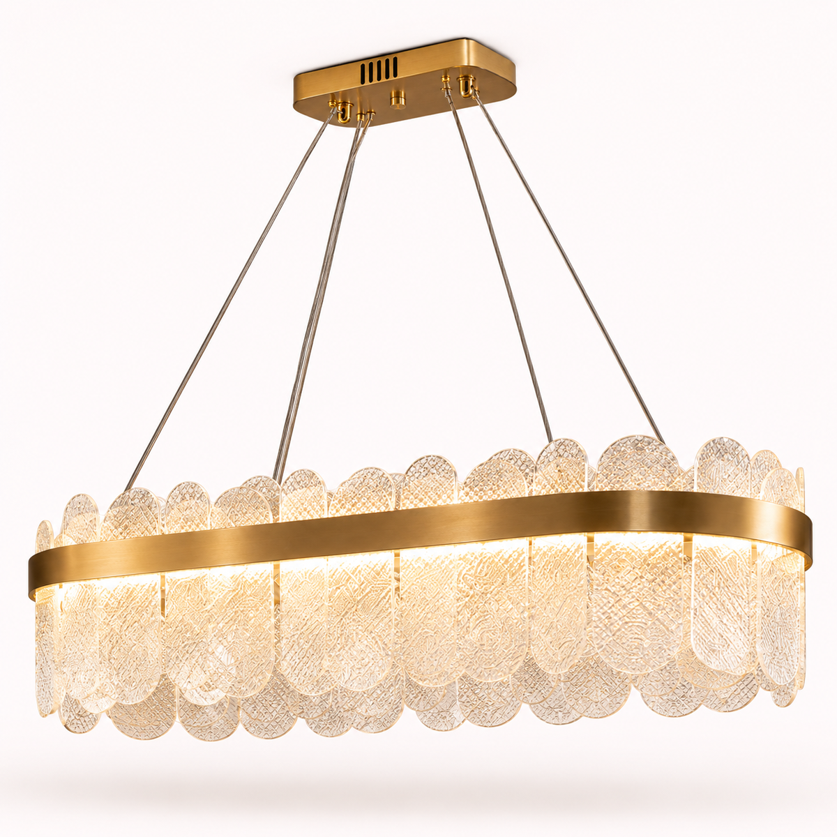 Givre — Suspension rectangulaire en verre