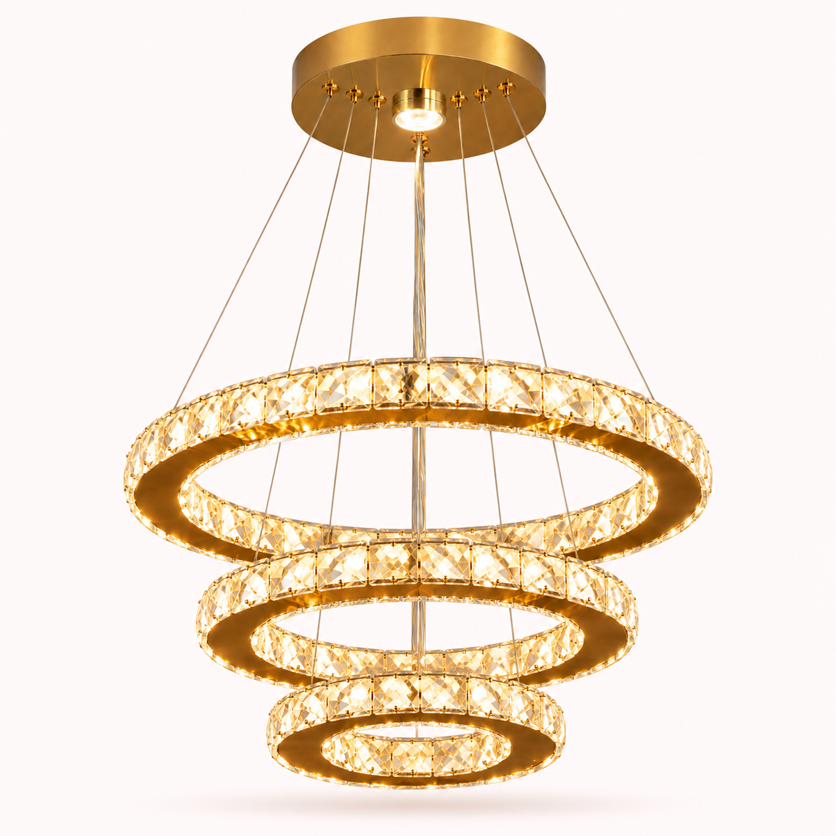 Orion — Suspension à anneaux de cristal